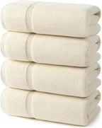 ecolook Bath Towels Set of 4, 100% Cotton, 27 x 55 Inches, Quick-Drying & by Unknown