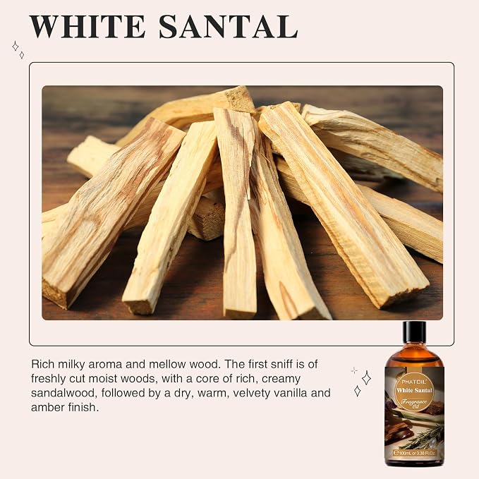 PHATOIL 3.38FL.OZ White Santal Fragrance Oils - Image 3