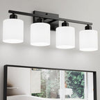 Black Vanity Lights for Bathroom, Anti-rust 4-Light Bathroom Light Fixtures by Dekang