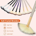 9 Pieces Facial Fan Mask Brushes, Soft Facial Applicator Brushes Tools - Image 4