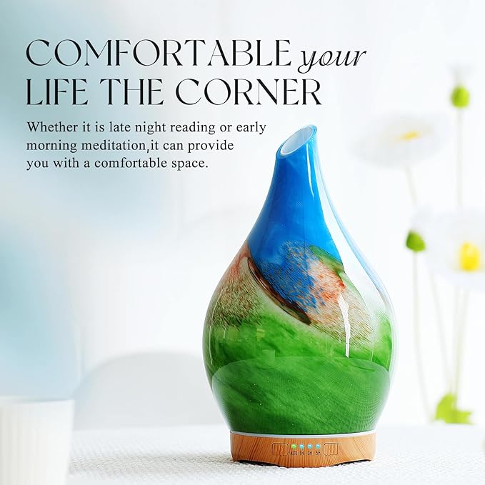 Porseme 280ml Essential Oil Diffuser Glass Color Changing Aroma Air Diffusers - Image 5