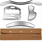 4 in 1 Muscle Scraper Tool Set, Stainless Steel Gua Sha Massage Tools, by GYXCOELEIASTMTOOL