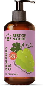 Best of Nature 100% Pure Grapeseed Massage & Body Oil, Unscented Lightweight by BestofNature-NaturalChoicesforaNaturalLife