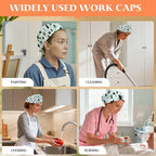 Adjustable Scrub Cap with Buttons & Sweatband, Working Hat with Elastic Tie Back - Image 7
