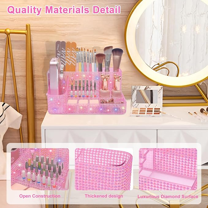 ANRUI Nail Drill Bit Holder, 28 Holes Plastic Nail Drill Machine & Bits Storage - Image 4