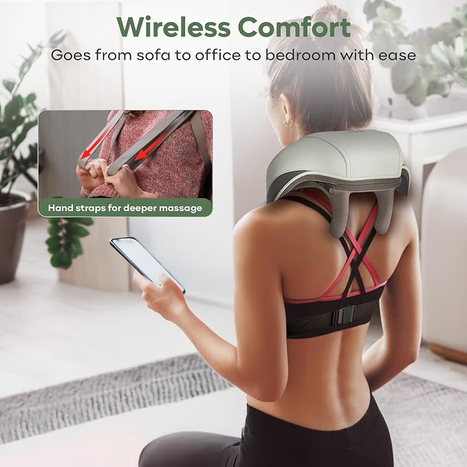 adomii Electric Neck and Back Massager, Heat Function Deep Tissue Cordless Neck - Image 5