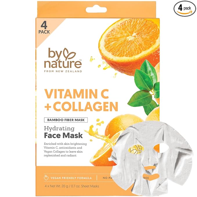By Nature Vitamin C + Collagen Sheet Face Mask by ByNatureFromNewZealand