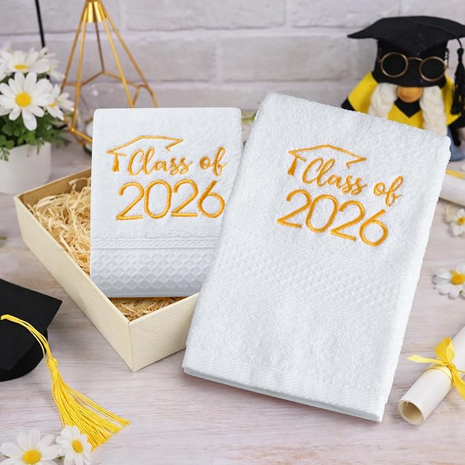 MASHAN Class of 2026 Graduation Hand Towels 3 Pack, 100% Cotton Soft Absorbent - Image 5