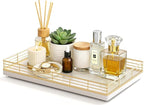 Large Bathroom Vanity Tray – 13" x 8" Oak Decorative Wooden Tray by Focusonit