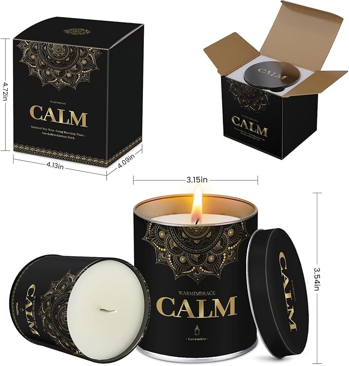 WarmEmbrace Lavender Scented Candles, 9 Oz Jar Candles - Image 2