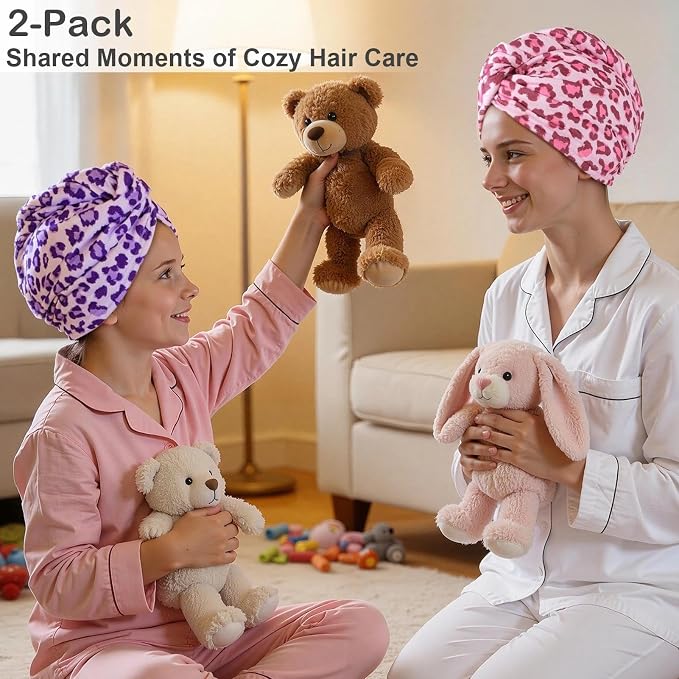 2 Pack Microfiber Hair Towel Wrap - Image 5
