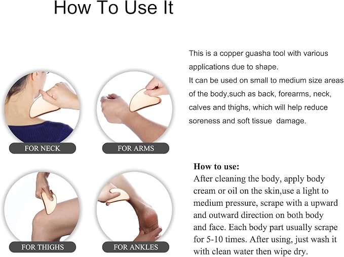 MagEnergy Gua Sha Tool Pure Copper Scraping Facial Massager Guasha Board - Image 5