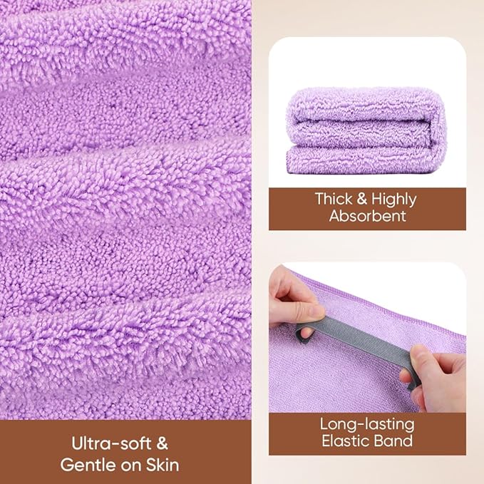 AIDEA Microfiber Hair Towel, 40 X 20 Inches Soft Wrap - Image 3