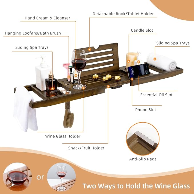 Luxury Teak Bathtub Tray - Image 3