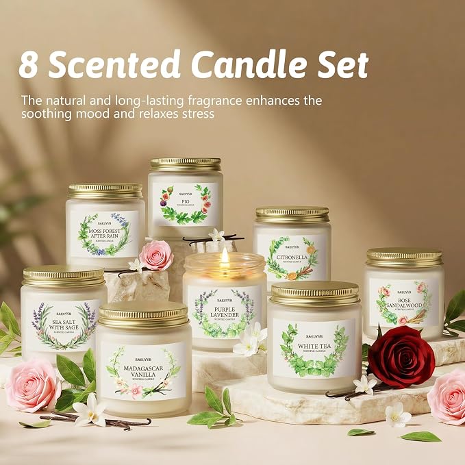 Scented Candles for Home, 8 Pack Soy Candles Gift Set for Women, Aromatherapy - Image 5