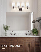 Bathroom Light Fixtures, 4 Light Oil Rubbed Bronze Vanity Lights - Image 6