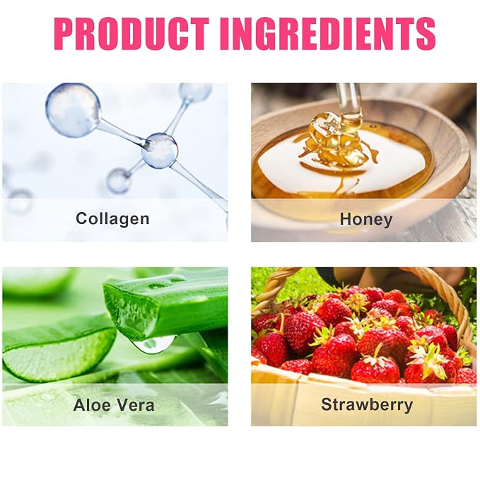 Bee Lip Balm Honey Pot, 4 Pack Honey & Strawberry Lip Mask Propolis Lip Mask - Image 6