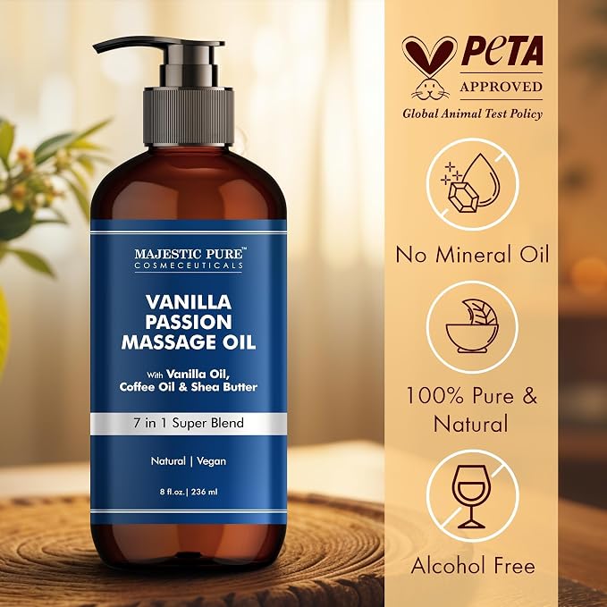 MAJESTIC PURE Vanilla Passion Massage Oil - Image 5