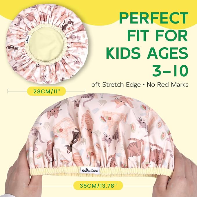 Years calm Kids Shower Cap, Waterproof Reusable Cartoon Bath Cap - Image 2