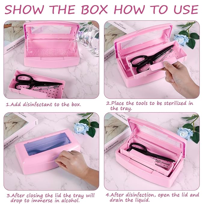Gusnilo Nail Tool Sterilizer Box Disinfectant Jar Plastic Disinfectant - Image 4