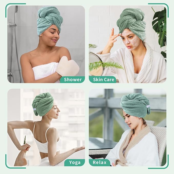 my novel things 2 Pack Extra Large Microfiber Hair Towel Wrap, 37.4" x 26.4" - Image 7