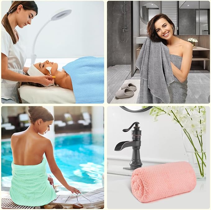 HOMEXCEL 6 Pack Bath Towel Set, Microfiber Ultra Soft Highly Absorbent Bath - Image 8