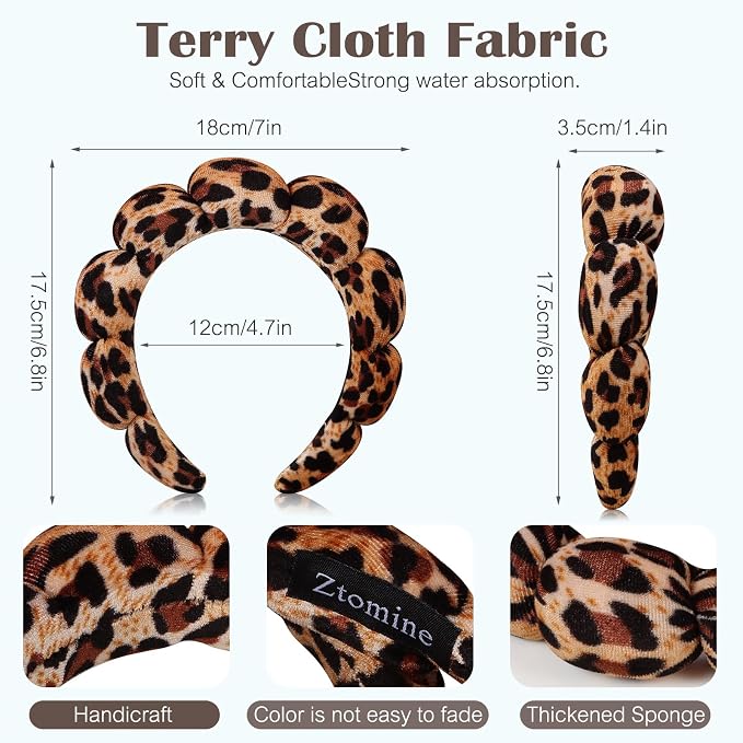 Ztomine Spa Headbands for Washing Face or Facial, Terry Cloth Headband Wash - Image 3