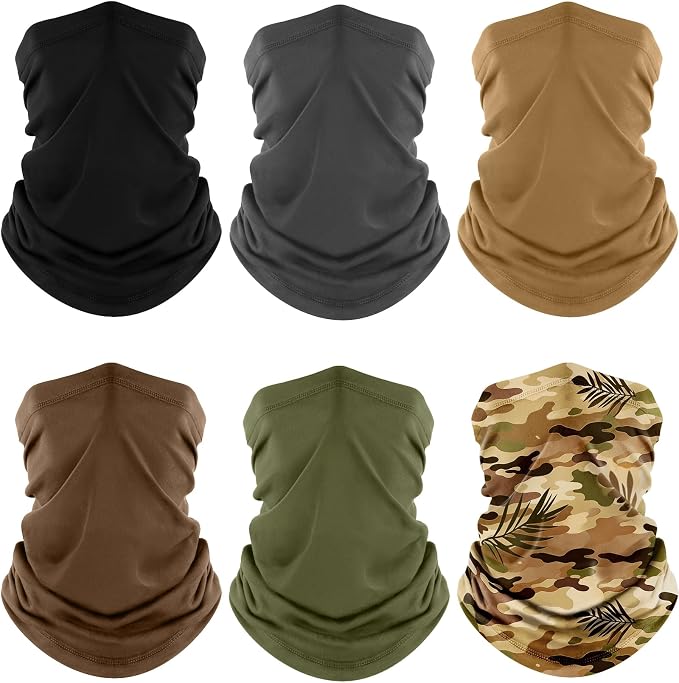 Fuinloth Neck Gaiter, 6 Pack Cooling UV Protection Bandana Face Mask Gator Scarf by fuinloth