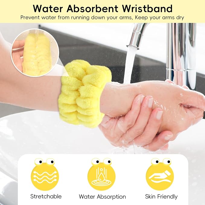 Face Wash Headband, Skincare Wrist Bands - Image 4