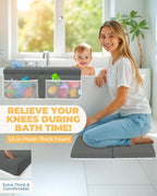 Comfortable Baby Bath Kneeler and Elbow Rest Pad Set – Thick Memory Foam Bath - Image 2