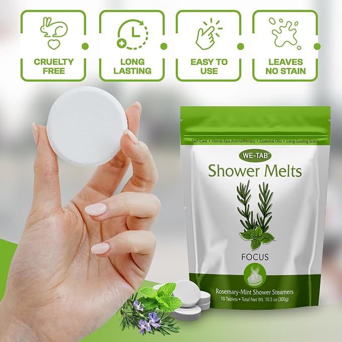 Shower Steamers 10-pk with Essential Oil Aromatherapy to Focus, Long Lasting - Image 3