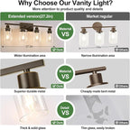 MOKATNG 4-Light Bathroom Light Fixtures, Vanity Light - Image 4