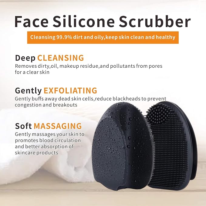 Silicone Face Scrubber, Soft Face Cleansing Brush, Face Pore Blackhead Remover - Image 8