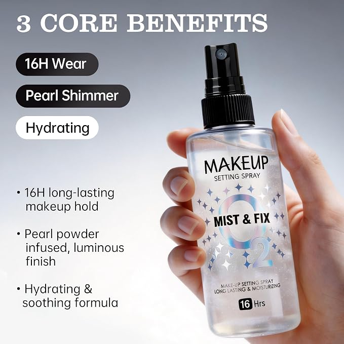 Setting Spray for Makeup, 16 Hr Long Lasting Fixing Spray Waterproof Transfer - Image 2