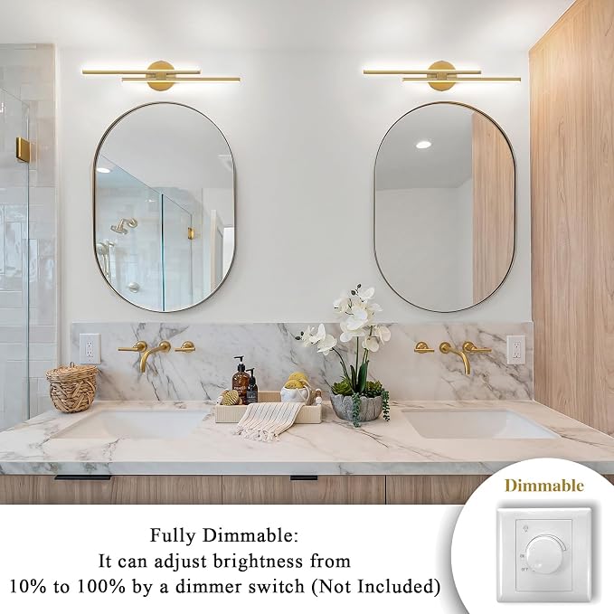 EDISLIVE Dimmable Modern LED Vanity Light Fixtures Bathroom Vanity Wall Lighting - Image 2