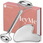 BAIMEI Stainless Steel Gua Sha & Face Roller Set, Facial Massage Tool by BAIMEI