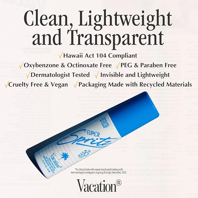 Vacation Super Spritz SPF 50 Face Mist, Daily Face Sunscreen Spray, Clean & - Image 4