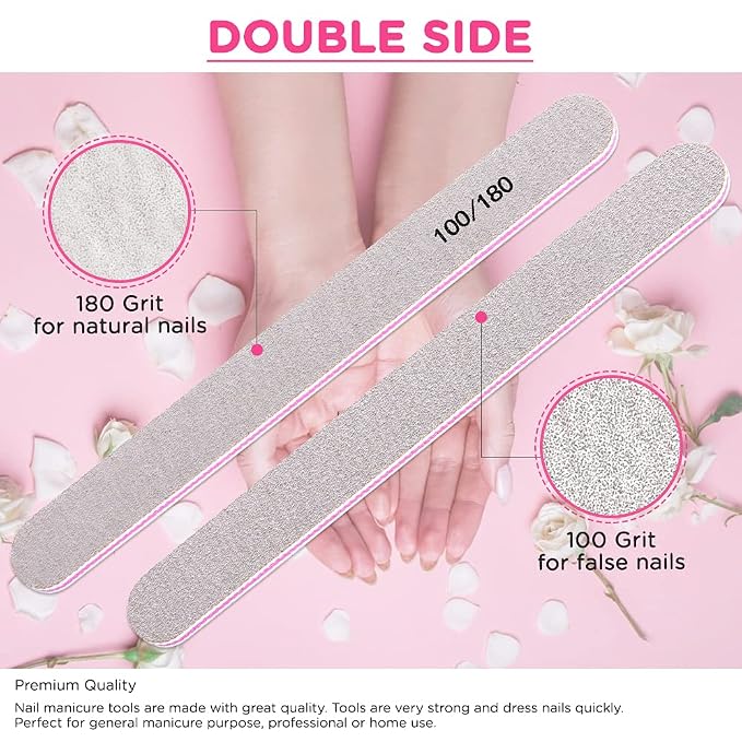Nail Files and Buffer, TsMADDTs Professional Manicure Tools Kit Rectangular Art - Image 4