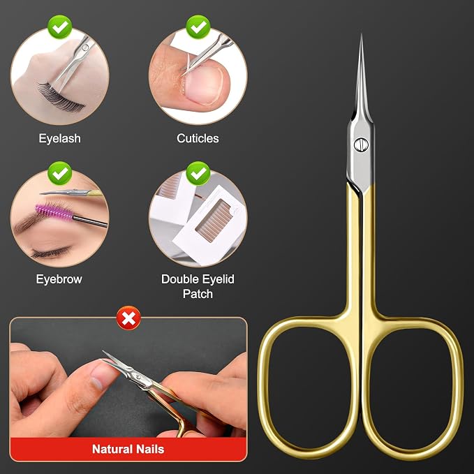 CGBE Cuticle Scissors Extra Fine Curved Blade, Super Slim Manicure Scissors - Image 5