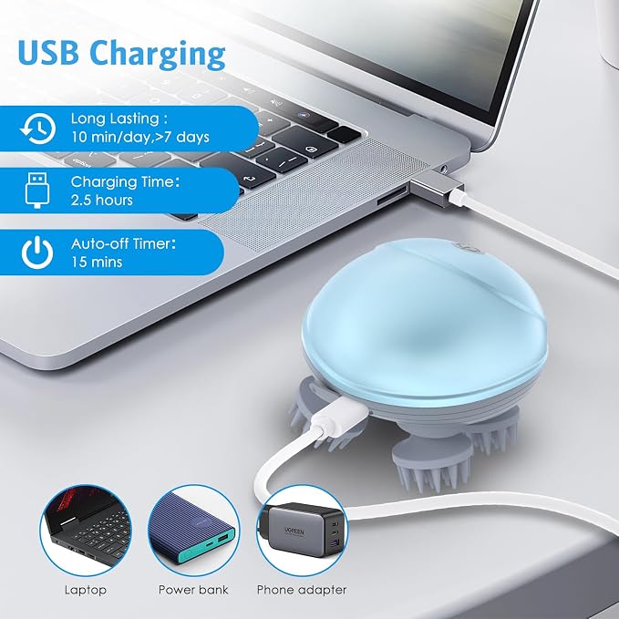Upgraded Handheld Scalp Massager, Electric Scalp Massager, Scalp and Back - Image 4