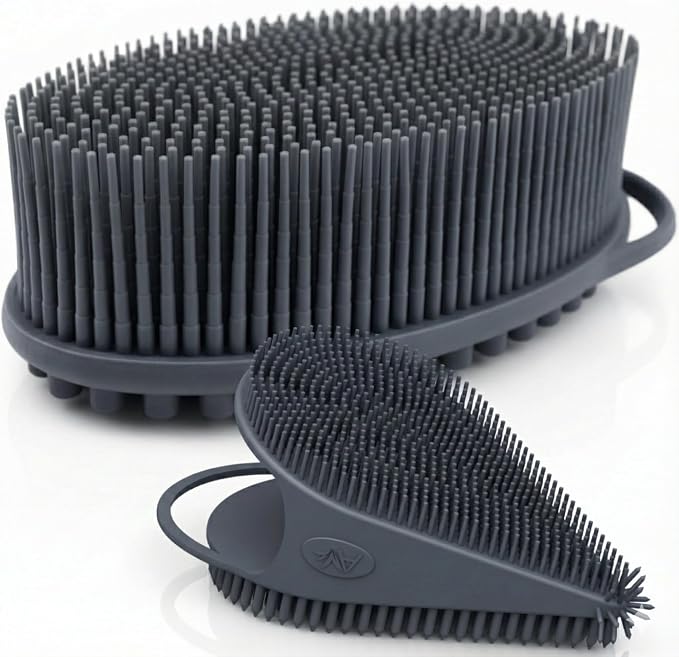Avilana Premium Body Scrubber and Face Brush Set by Avilana