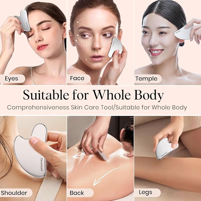 Stainless Steel Gua Sha Facial Tools, Lymphatic Drainage Massager - Image 8