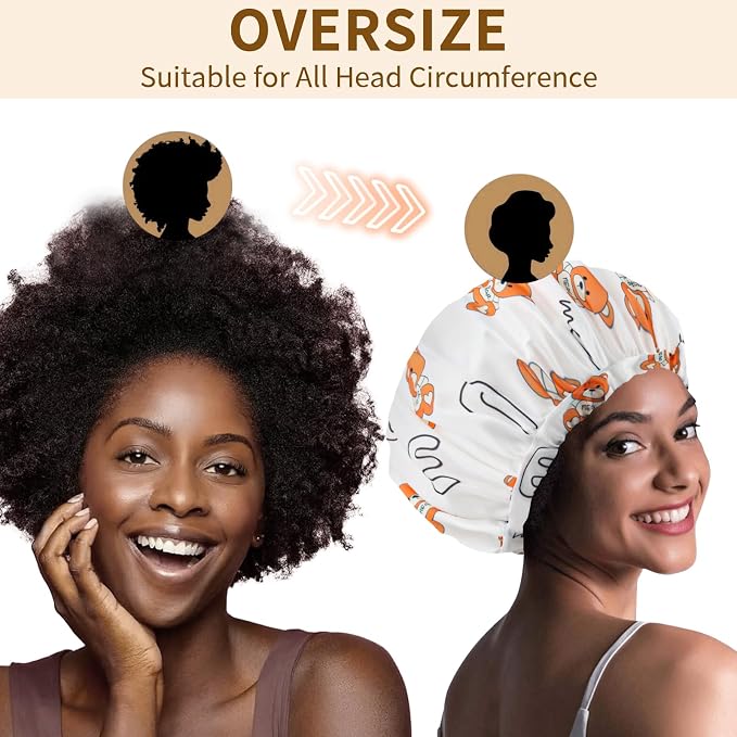 3 PCS Shower Caps for Women, Upgrade Comfortable & Extra Large & Double Layers - Image 4