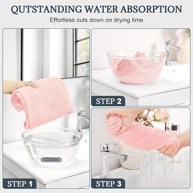 BEoffer 2 Pack Microfiber Hair Towel - Image 3