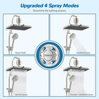 Hibbent 5-spray Dual Filtered Rainfall Shower Head Combo, High Pressure 13'' - Image 4