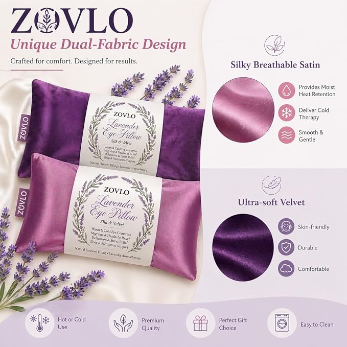 Lavender Eye Pillow for Relaxation & Sleeping – Aromatherapy Eye Pillow - Image 2