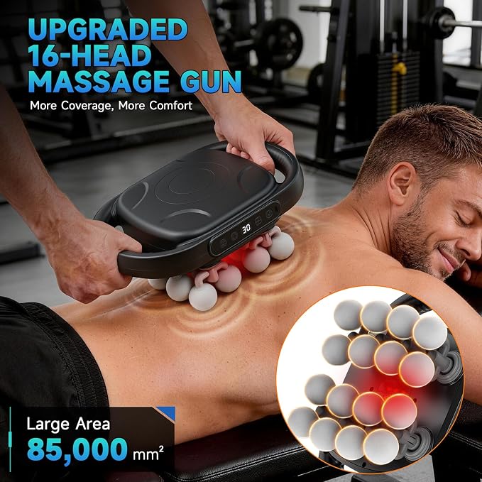 TanSon New 16 Head Deep Tissue Massage Gun, Electric Back Massager - Image 4
