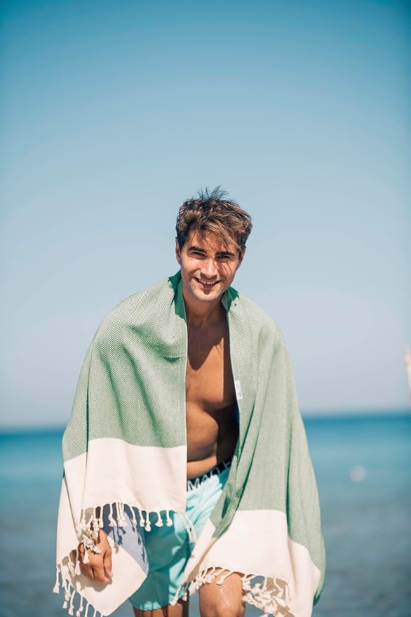 Bazaar Anatolia Turkish Beach Towel 100% Cotton Bath Towels 71x39 Quick Dry - Image 2