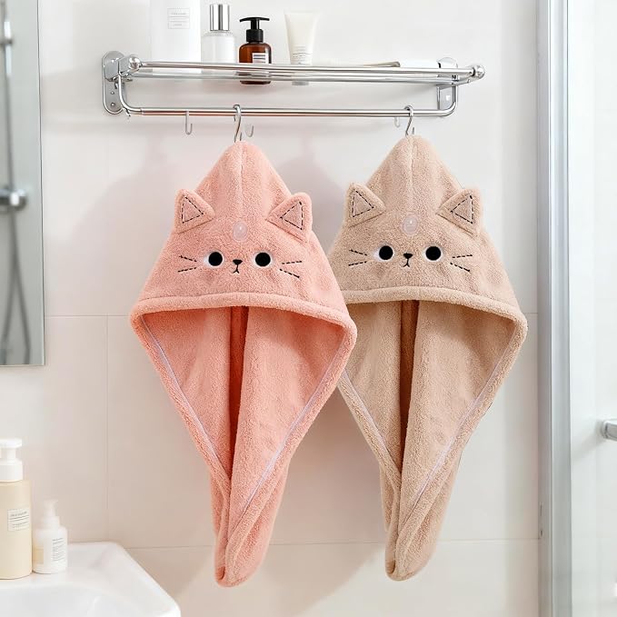 2Pack Microfiber Hair Towel Wrap - Image 7