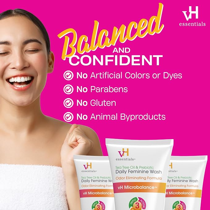 vH essentials, Ph Balanced Daily Feminine Wash, Tea Tree Oil & Prebiotic - Image 5